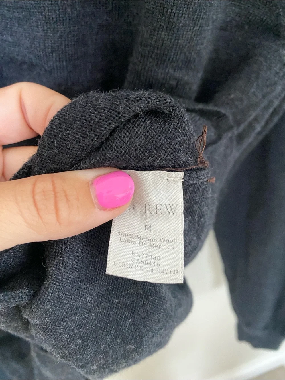 J.Crew Classic Heather Black Merino Wool Women’s Cardigan SZ Medium
